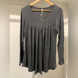 Longyuan Long Sleeve Flow Shirt, Gray, Size M